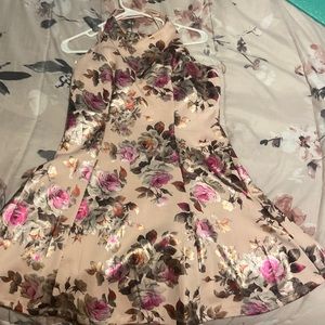 Pink floral dress. Size 11.